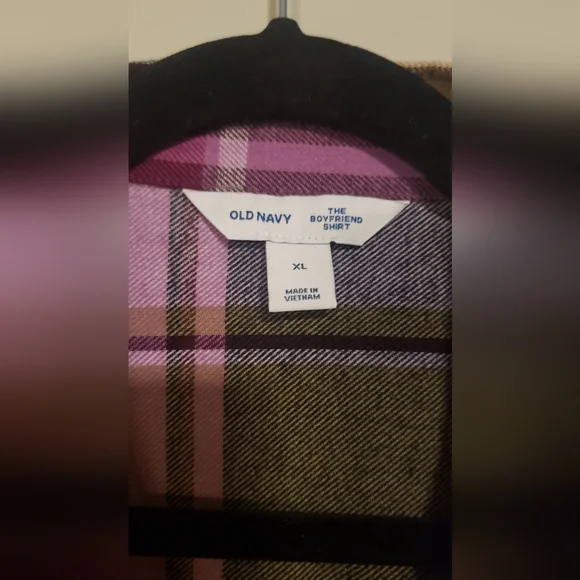 Women's Flannel in Pink and Tan - Picture 2 of 3